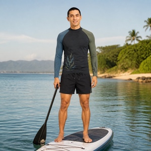 Maglietta Rash Guard Personalizzata da Uomo a Maniche Lunghe con Stampa Digitale UPF 50 Resistente al Cloro in Nylon Piccolo MOQ per Surf e Spiaggia - Product Image 2