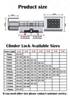 Cylindres de serrure à mortaise biométriques 6068 Ttlock pour application de serrure intelligente, loquet réglable, code sans clé, acier inoxydable