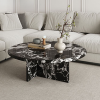 Ensemble de table basse et table d'appoint en marbre de luxe moderne, combinaison décorative de meubles pour appartement et villa