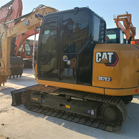Mini-excavatrice sur chenilles hydraulique d'occasion Cat307E2 de 7 tonnes avec moteur C2.6 EPA CE, petite pelle de 5 tonnes, accessoires personnalisables gratuits