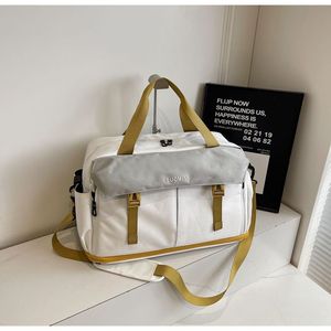 Sac de sport unisexe grande capacité avec séparation sec/humide, en tissu Oxford, fermeture éclair, portable, style mode, motif lettre - Product Image 5