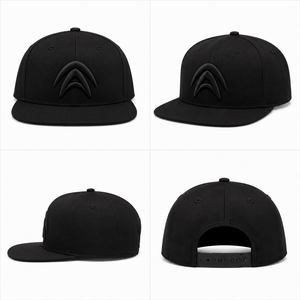Casquette Snapback Unisexe Sportive Ajustable en Toile Noire 100% Polyester Résistante à l'Eau avec Broderie Gonflée Gothique – Fournisseur d'Usine - Product Image 2