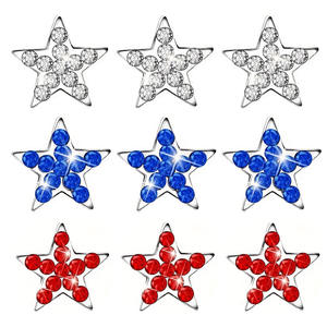 4 juillet Jour de l'Indépendance Américaine Star Nail Charms en vrac Alliage Accessoires 3D Nail Charms Star - Product Image 6