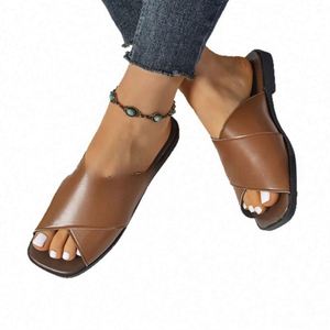 Women's <b>Summer</b> Spring Large Size Outdoor Beach Casual Trendy Flat Non-slip Comfortable <b>Slippers</b> Genuine Leather Lining Usa - Product Image 4