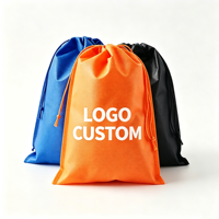 Sac anti-poussière robuste en non-tissé avec cordon de serrage, bord renforcé, logo personnalisé, pochette réutilisable pour grand sac à main ou housse de bagage
