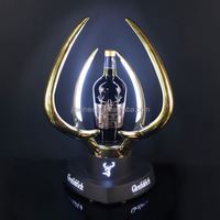 Standeable acier inoxydable métal bois de cerf bouteille Glorifier présentoir porte-bouteille transporteur présentateur Led licence d'alcool