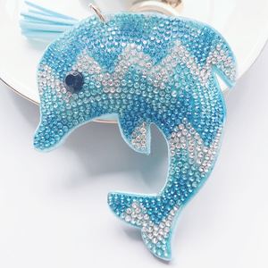 Vendita Transfrontaliera: Grazioso Portachiavi a Forma di Delfino, Stile Coreano alla Moda, in Lega di Zinco con Strass, Modello DANSHUN A4 - Product Image 2