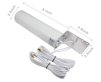 Antenne MIMO omnidirectionnelle verticale 12.0dBi avec câble RG174 de 5m et double connecteur mâle pour routeur sans fil WiFi 4G LTE extérieur TOXU
