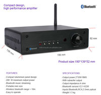 Amplificateur DAC HiFi 2.1 canaux avec prise en charge 24 bits 192 kHz, contrôle de l'égaliseur pour sortie V5.0 2x50W pour enceintes passives