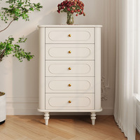 Commode en bois massif de style français pour chambre à coucher, armoire à tiroirs blanche pour rangement au bout du lit, salon