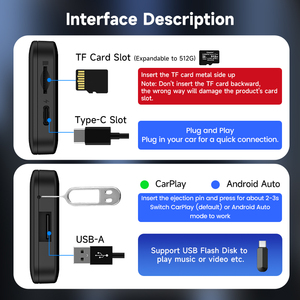 Carlinkit Tbox 32 Go 512 Go YouTube Système Android Média Vidéo TV Adaptateur <span class=keywords><strong>CarPlay</strong></span> USB Boîte Intelligente Magique AI Sans Fil Auto <span class=keywords><strong>CarPlay</strong></span> - Product Image 5