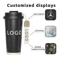 Gobelet à café moderne JUNVOY avec couvercle coulissant, 20 oz, revêtement poudré, acier inoxydable 316, isolation sous vide, sans BPA, maintien thermique de 6 à 12 heures