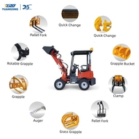 Cargador de Ruedas Eléctrico Profesional YGZG de 1 Tonelada, M100E, 9kW de Potencia Total, Mini Radlader, 60V, Ecológico, Elektro-Kompaktlader