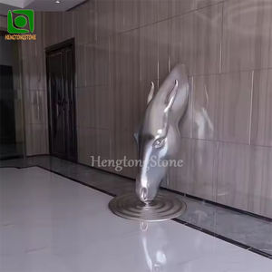 Modern el oyma Metal 304 paslanmaz çelik açık otel dekoratif at kafası heykel - Product Image 2