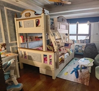 Mobilier maison pour chambre d'enfants Lit superposé pour garçons avec escalier armoire Lit superposé en bois pour enfants avec rangement pour enfants