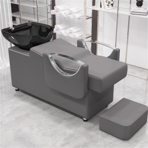 Chaise de lavage de cheveux en cuir synthétique de haute qualité au design moderne avec bac en céramique, écologique et imperméable - Product Image 3