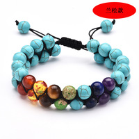 Bracelet chaud 7 Chakra avec carte de signification pierre naturelle cristal guérison anxiété bijoux Yoga méditation Bracelet réglable cadeau