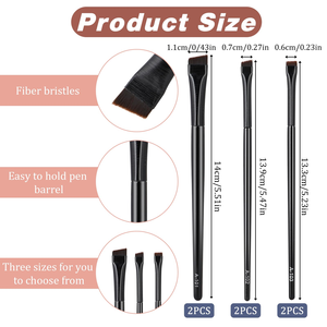 Juego de 3 Pinceles Delineadores de Ojos en Ángulo Fino, Ultrafinos, Profesionales, de Lujo, para Maquillaje de Ojos - Product Image 2