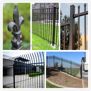 Heavy Duty Black Steel <strong>Fence</strong> Panels Security Protection Low Maintenance Driveway Gates Zinc Surface Easy Rail <strong>Fence</strong> <strong>Installation</strong> - Product Image 4
