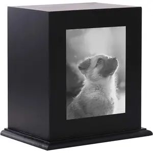 Photo Frame Design Madeira Pet Cinza Urna Funeral Memoriais Caixões Suprimentos Pet Caixões Urnas para Memória