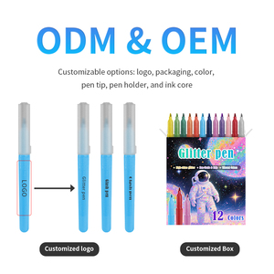 Khy 12 Màu Long Lanh Màu Nước Bút Thiết Lập Không Độc Hại Cảm Thấy <span class=keywords><strong>Tip</strong></span> Nghệ Thuật Đánh Dấu Bút Cho Trẻ Em Màu Bút & Đánh Dấu - Product Image 5