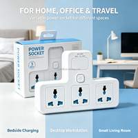 Adaptateur multiprise universel 3 voies avec prises EU, UK, US personnalisables, convertisseur de prise portable