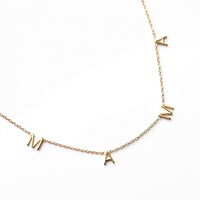 Collier personnalisé pour la fête des mères Milskye, plaqué or 18 carats, lettre personnalisée maman