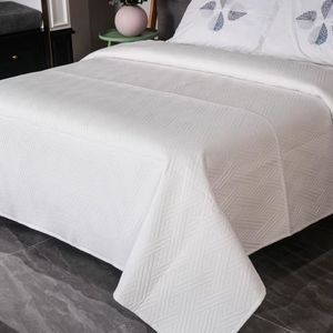 批发涤纶实心压花床罩不同蓝色拼布床罩被子套装 - Product Image 2