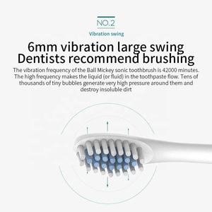 Brosse à dents électrique rechargeable IPX7 brosse à dents électrique sonique <span class=keywords><strong>de</strong></span> nettoyage oral avec 4 poils souples Couple brosse à dents électrique - Product Image 2