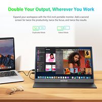 شاشة محمولة مقاس 15.6 بوصة بدقة QHD وتردد 60 هرتز ودقة 2K 1440P IPS، شاشة خارجية للابتوب مع غطاء ذكي ومكبرات صوت مدمجة لأجهزة ماك بوك