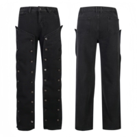 Jean en denim noir à rivets pour homme, modèle 2026, tendance, délavé, style personnalisé, pantalon long, marque américaine Hip Hop Y/PROJECT pour hommes