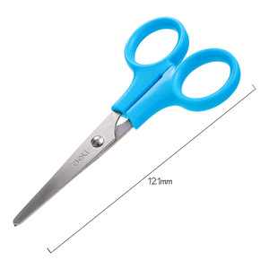 Deli Student Scissors 12.5Cm Stainless Steel Straight Blade With Hand Protector For School Craft Art Cutting Blue Pink Mixed - Product Image 3