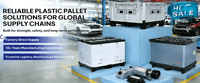 Caisse palette en plastique robuste grande capacité, pliable, avec manchon, pour le transport et le stockage de marchandises et d'équipements