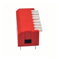 Commutateur DIP 8 positions 2,54 mm, type vertical rouge SPST, modèle traversant DP-8 pour mini-IPC industriel et passerelle IA Edge