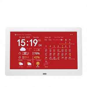 Calendário Digital Perpétuo WiFi de Mesa 10 Polegadas Branco com Exibição de Temperatura e Umidade Interna/Externa, Reprodutor de Música e Vídeo MP4, Porta-Retrato - Product Image 1