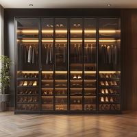 Armoire de chambre moderne de luxe OE HOME, système de rangement sur mesure en bois massif et MDF, portes extensibles, dressing blanc sur mesure