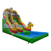 Fourniture professionnelle de glissières d'eau gonflables de dauphin commercial glissières sautantes passionnantes pour les parcs aquatiques