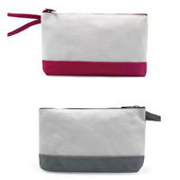 Sac cosmétique en toile à motif de dessin animé, réutilisable, portable, avec fermeture éclair, pour voyage, personnalisable, vente en gros, avec chaîne en diamant