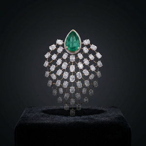 Exquisite Gold Pear Shape <b>Emerald</b> Cut Diamond <b>Pendant</b> GIA Certified Elegant Craftsmanship Women's Jewelry - Product Image 3
