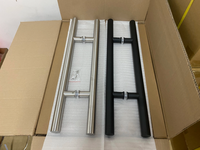 Poignées de porte en bois en forme de T, poignées de porte d'entrée en aluminium, poignée de porte en verre noire en acier inoxydable, usage moderne pour villas et hôtels
