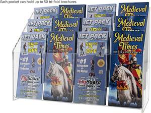 Soportes de marketing Estante de exhibición de acrílico para folletos de 12 bolsillos o soporte de mostrador y soporte de folleto de montaje en pared para literatura - Product Image 2