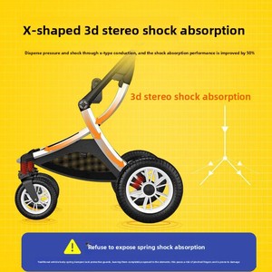 Poussette haute pour bébé avec siège réversible |   Système de voyage pliable et léger |   Siège auto, absorption des chocs et pare-soleil - Product Image 4