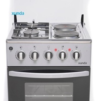 Cuisinière combinée autoportante Xunda 4 brûleurs (2 gaz, 2 plaques électriques) avec four intégré