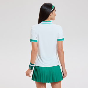 Conjuntos Personalizados de Faldas de Tenis para Mujer <span class=keywords><strong>con</strong></span> Polo de Golf de 2 Piezas y Minifalda Plisada Deportiva de Manga Corta para Entrenamiento - Product Image 4