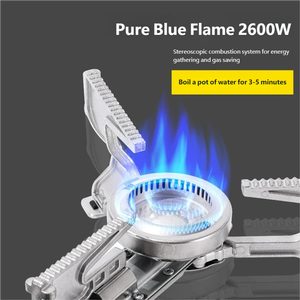 موقد غاز محمول قابل للطي من الفولاذ المقاوم للصدأ للتخييم والنزهات الخارجية، موقد شاي بدون دخان قابل للطي - Product Image 3