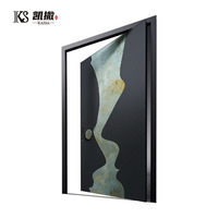 Porte de sécurité en aluminium de haute qualité de style moderne USA avec mécanisme pivotant pour entrée résidentielle
