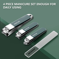 Promoción: Set de Manicura y Pedicura de Lujo de 4 Piezas, Nuevo Set de Cuidado Personal, Lima de Uñas de Acero Inoxidable, Cortaúñas, Caja con Logotipo Personalizable