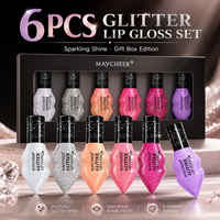 En stock – Lot de 6 gloss à lèvres hydratants, scintillants et très brillants – Prix de gros, approvisionnement en vrac, marque privée