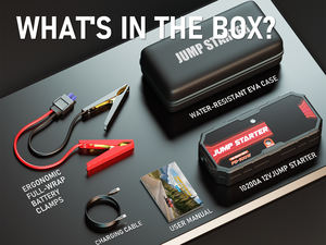 Автомобильный аккумулятор 1400CCA 12 В 5000A, пусковое устройство 24000 мАч, внешний аккумулятор 100 Вт, Сверхбыстрая зарядка 7 л, дизель 12 л, газ - Product Image 5