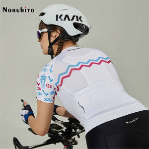 Haut de cyclisme à manches courtes rembourré pour <span class=keywords><strong>femme</strong></span>, maillot de vélo à séchage rapide avec coussin de gel, adapté au vélo de montagne et à la route - Product Image 4